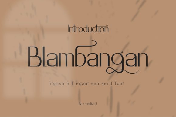 Blambangan: A Modern Sans Serif Typeface for Editorial Design